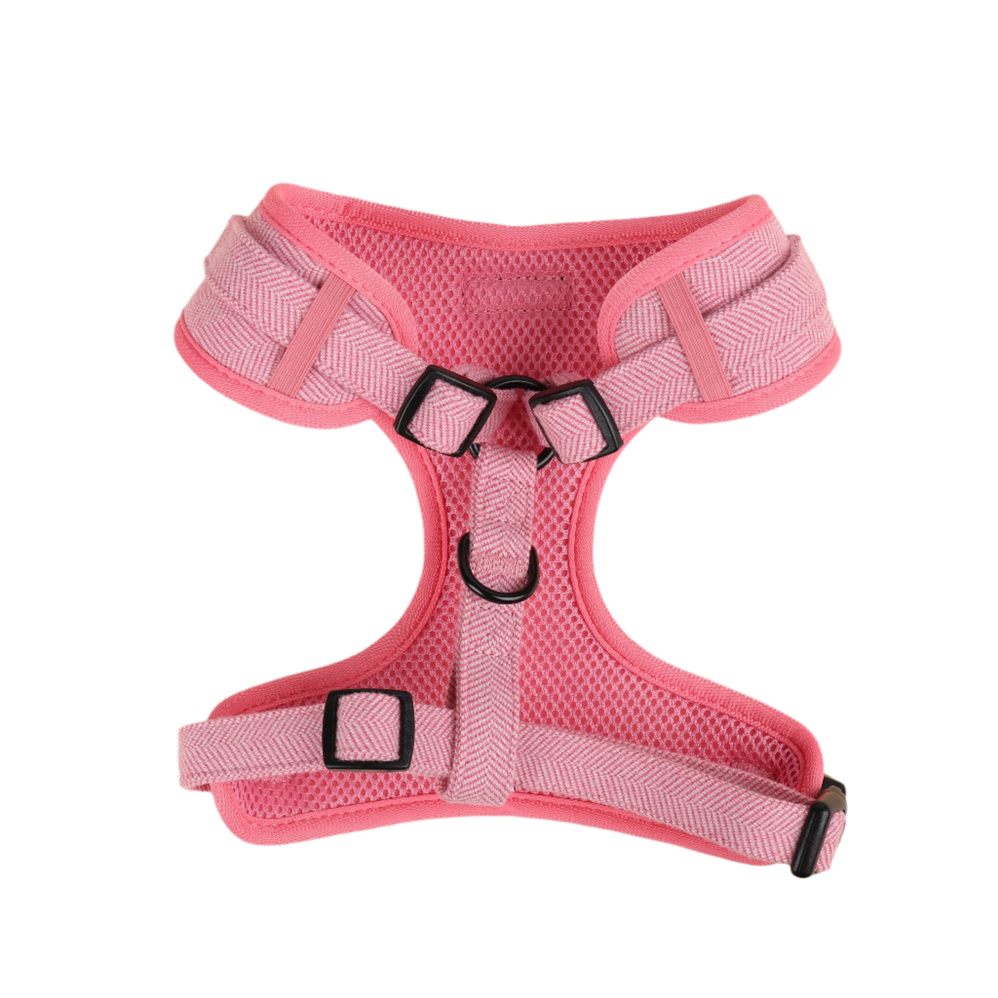 Pink Tweed  Adjustable Neck Harness Back