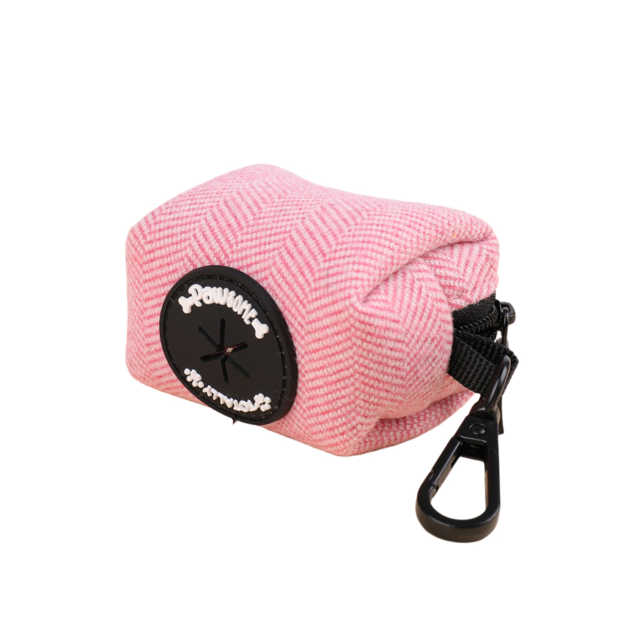 Pink Tweed Poop Bag Holder