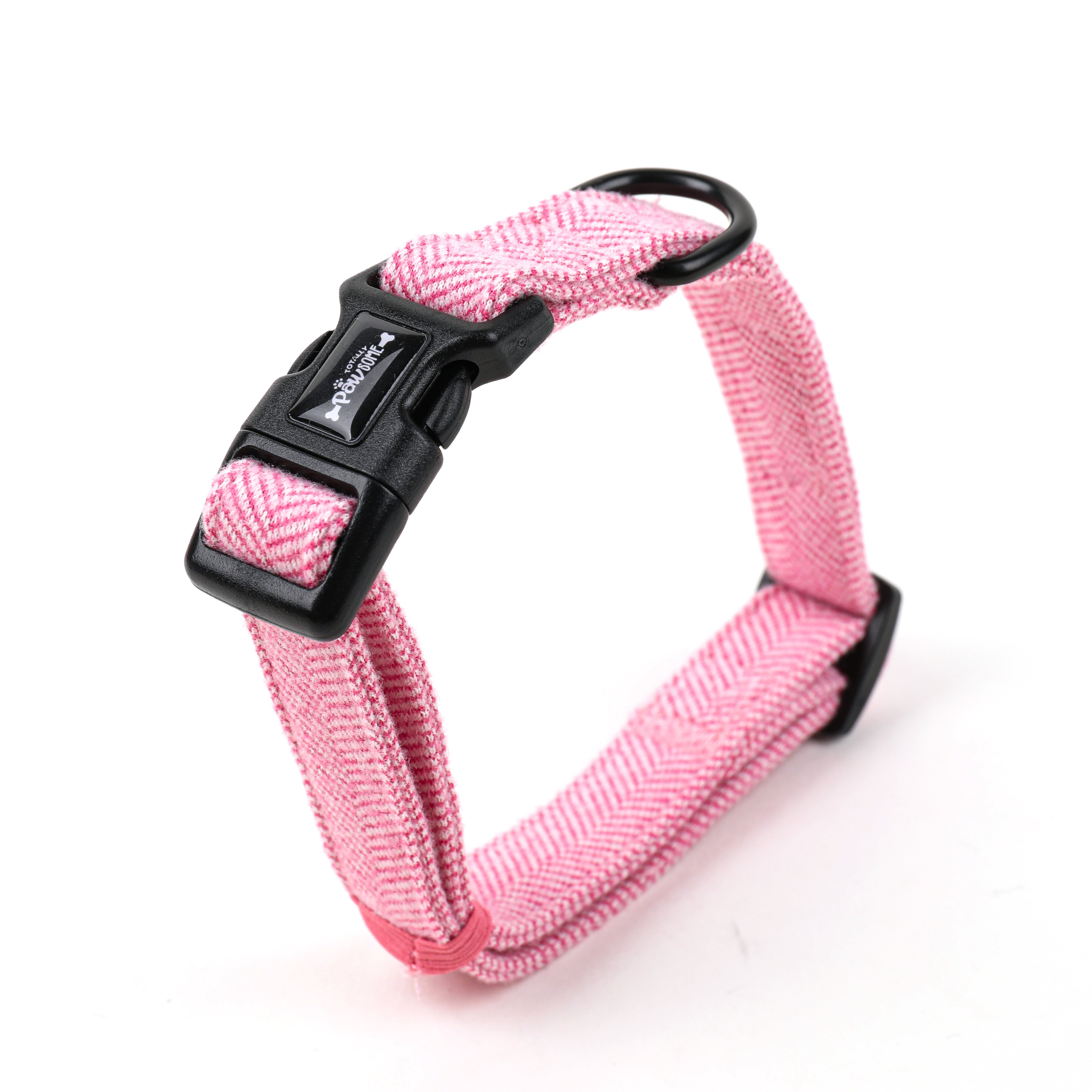 Matching Pink Tweed Dog Accessory Set – Totally Pawsome