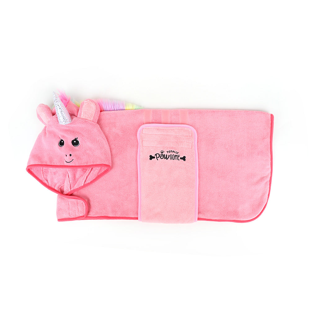 Pink Unicorn Dog Drying Robe for Dogs & Puppies