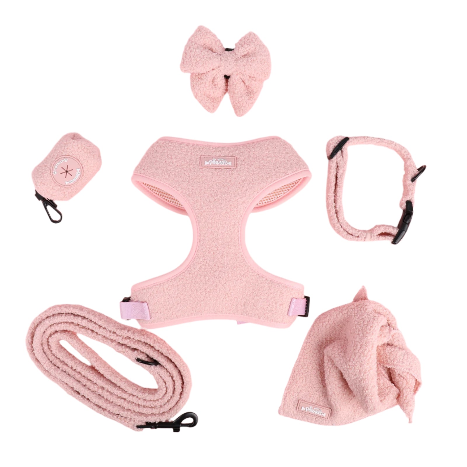 Marshmallow Pink teddy Harness Bundle - Totally Pawsome