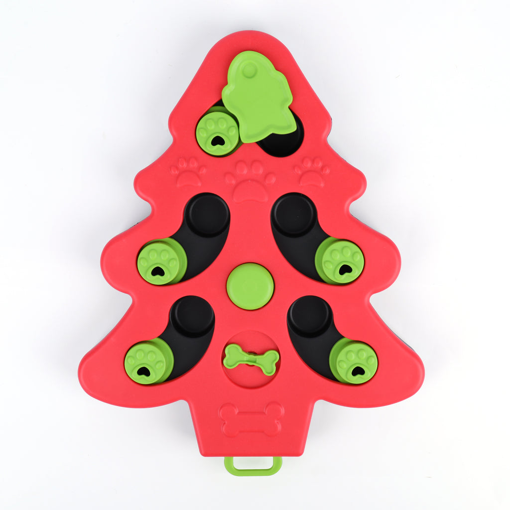Christmas Tree Red Treat Puzzle - Totally Pawsome