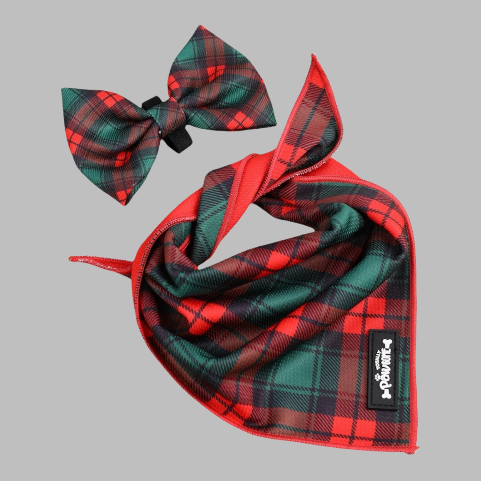 Red_Tartan_Dog_Bandana_Set 