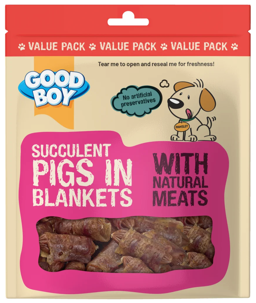 Good Boy Succulent Pigs in Blanket Treats 320g - For Dogs & Puppies over 16weeks