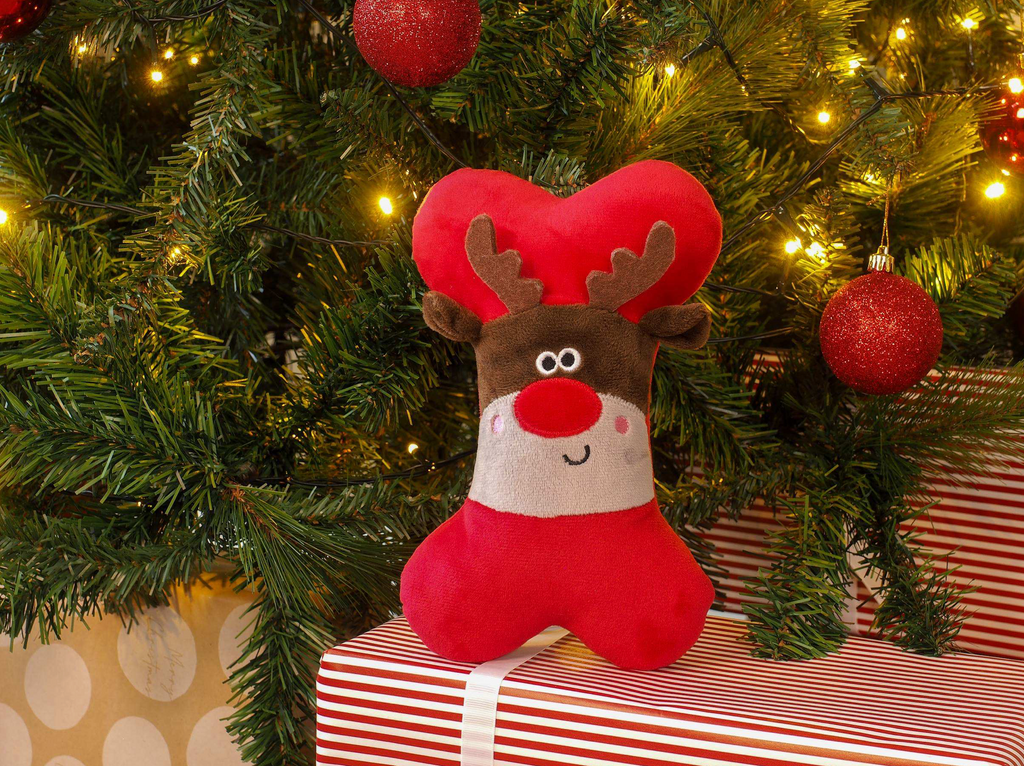 Zoon Squeaky Bone Christmas Toy