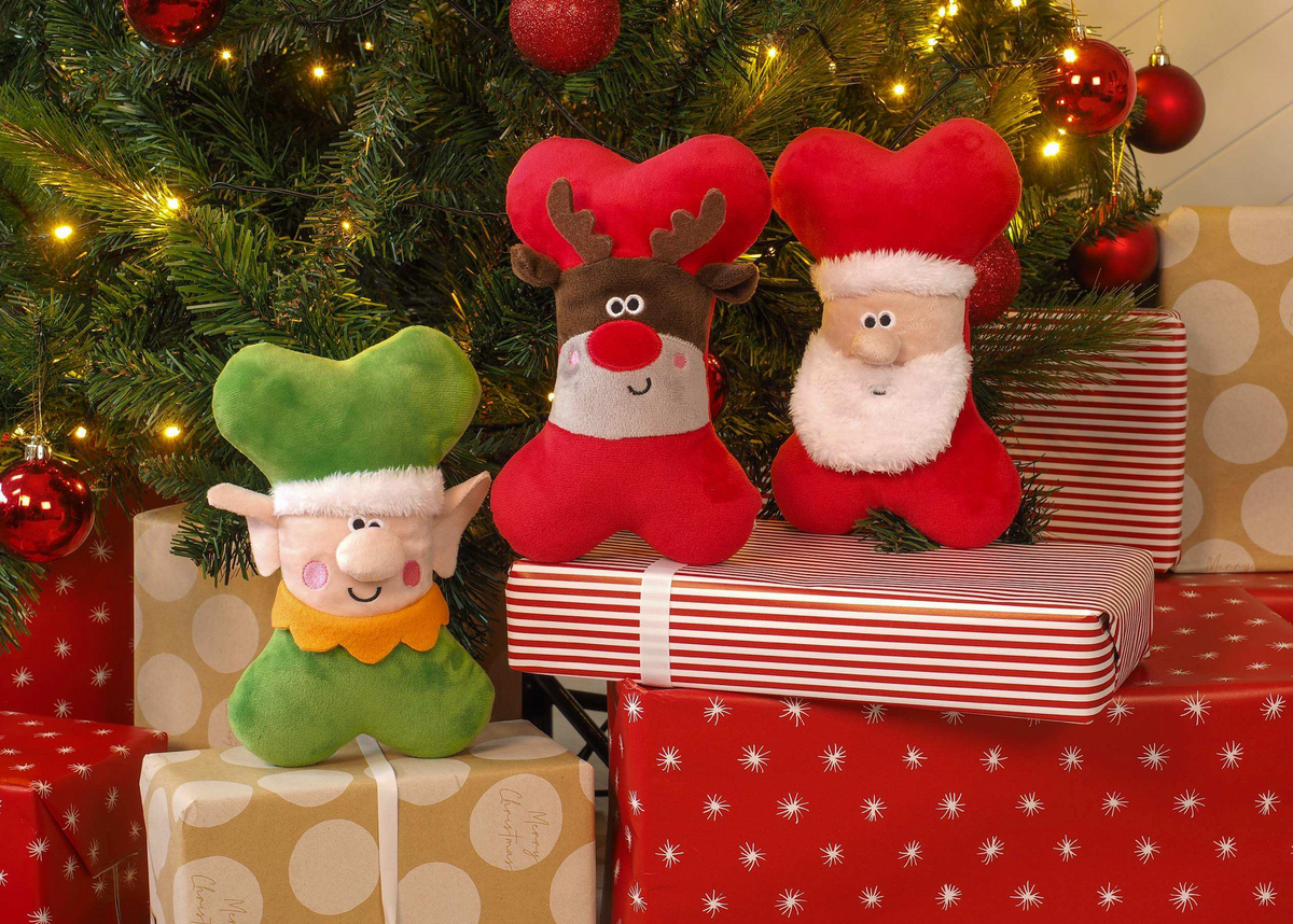 Zoon Squeaky Bone Christmas Toy