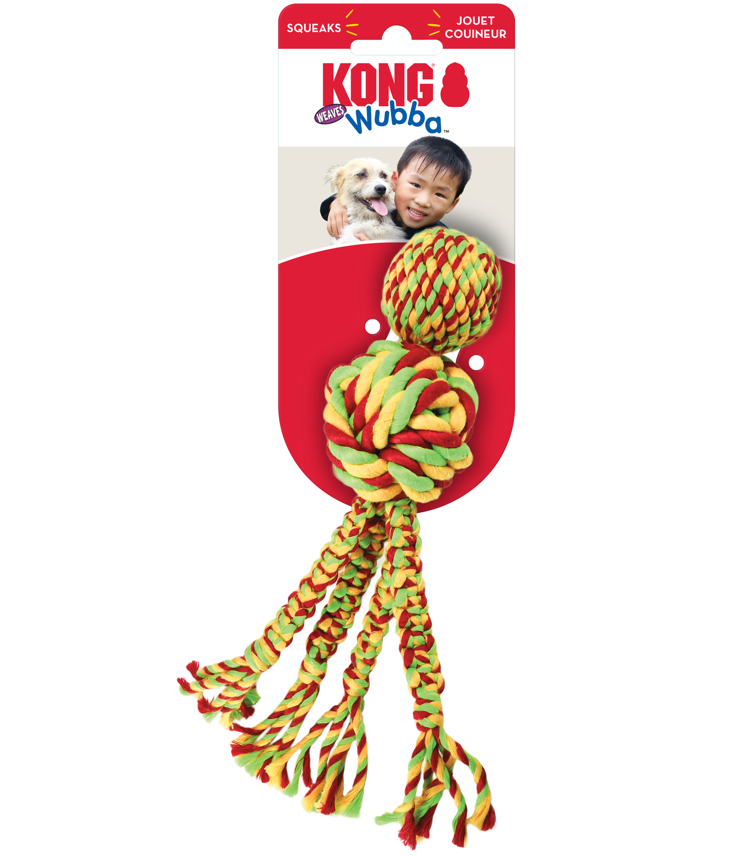 Kong Green Wubba Weaves Rope Dog Toy