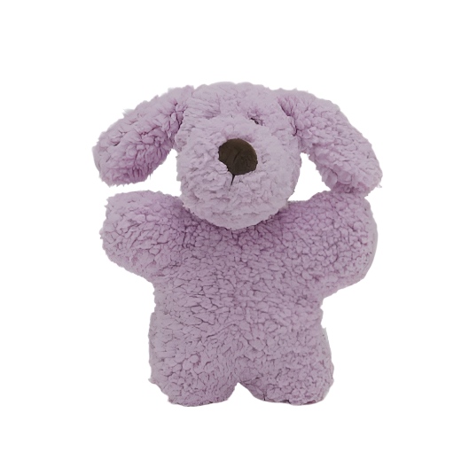 Purple plush toy on a white background