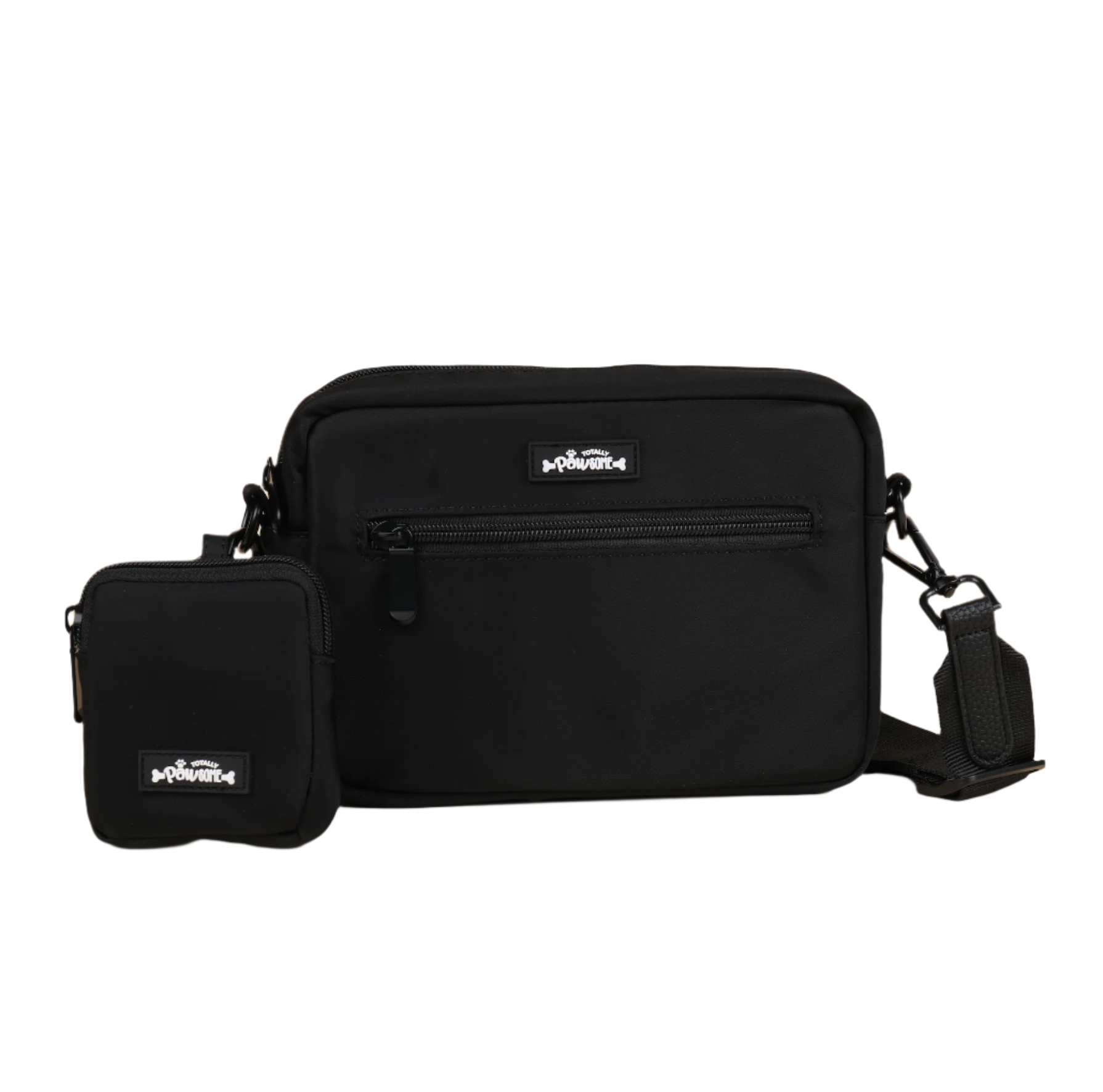 Black Dog Walking Bag with Treat Pouch & Strap