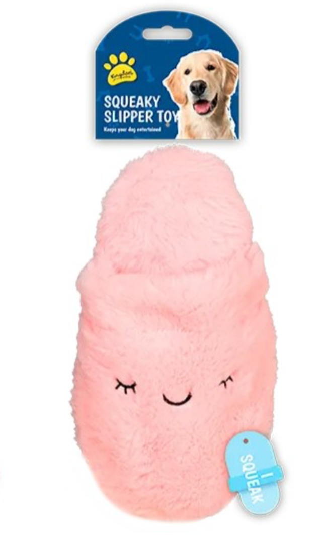 Squeaky Slipper Plush Dog Toy