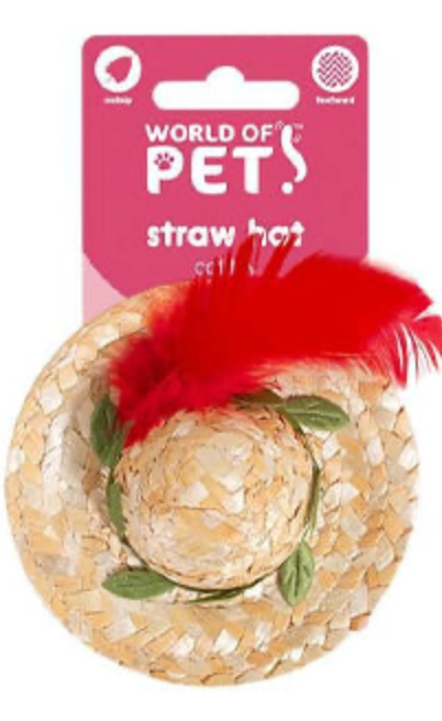Catnip Straw Hat Cat Toy