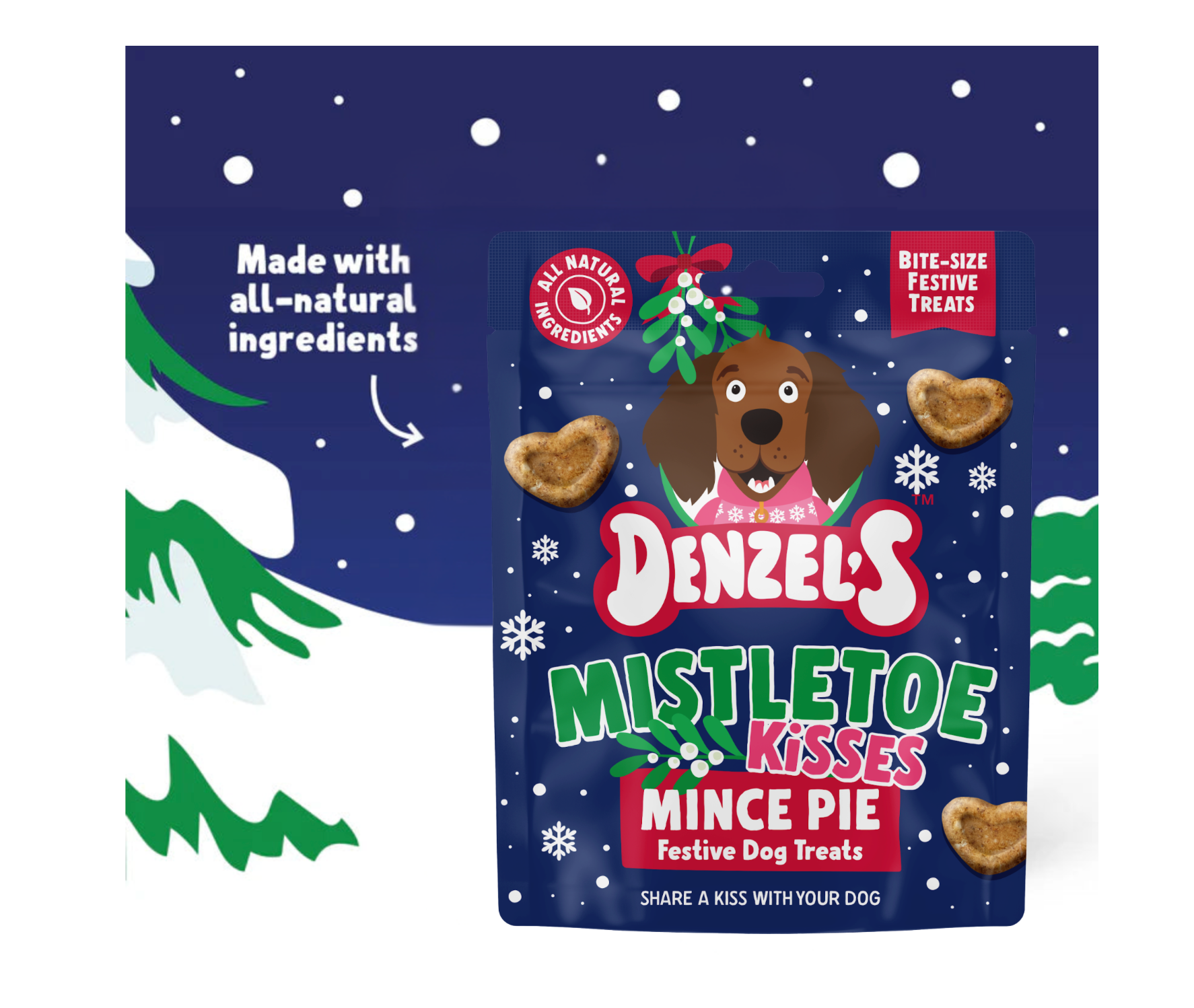 Denzel's - Mistletoe Kisses Mince Pie Treats - For Dogs & Puppies