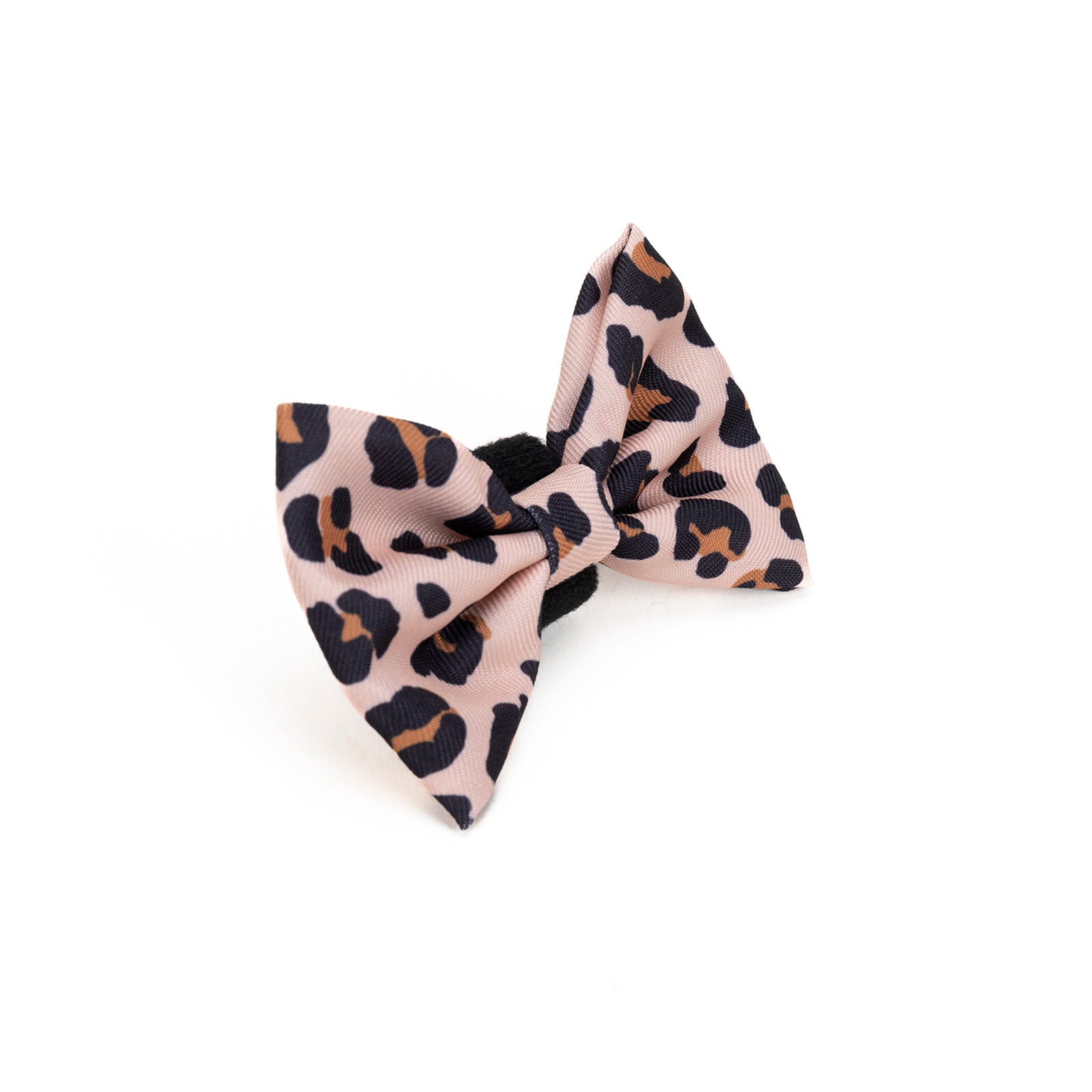 Leopard print bow on a white background