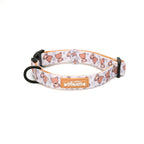 Dog collar with teddy bear pattern on a white background