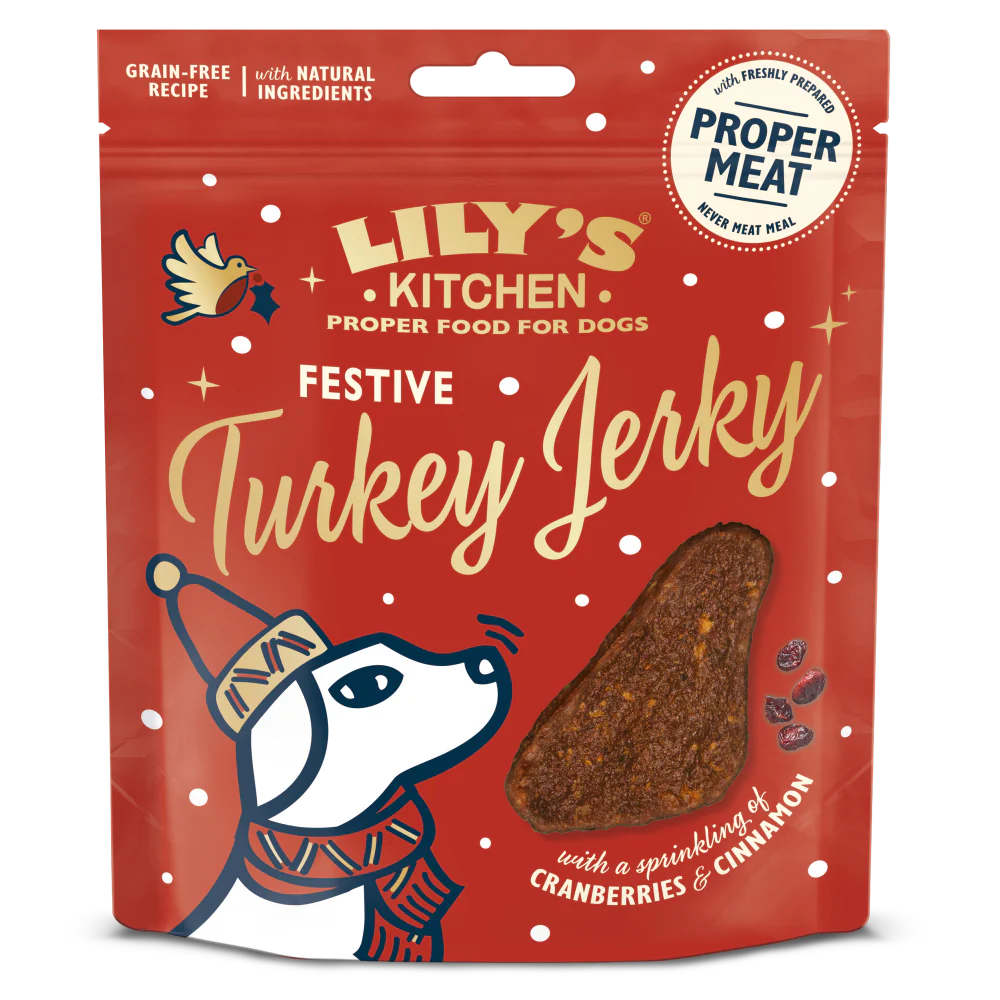 Lily's Kitchen Christmas Festive Dog Treats - Turkey Jerky