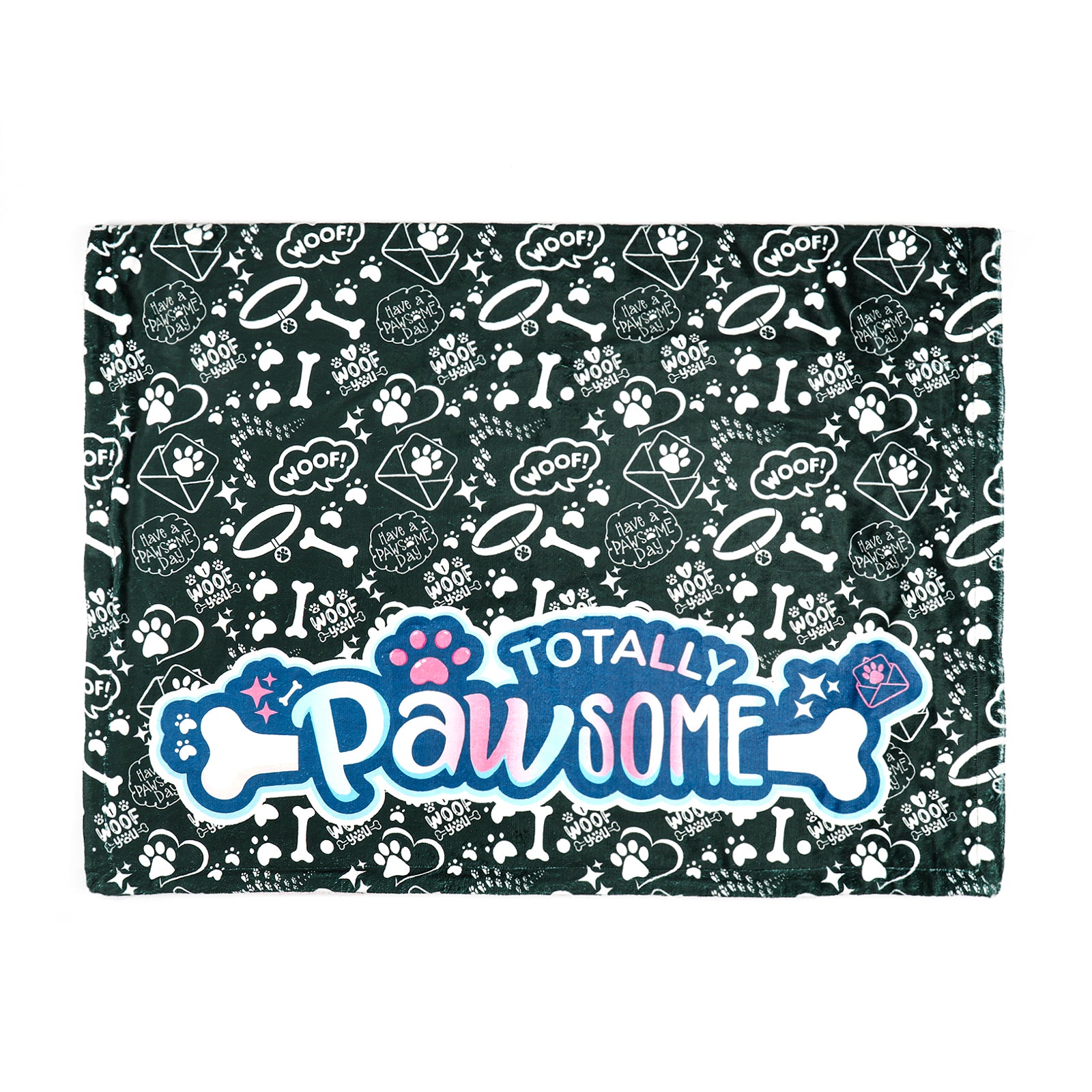 Forest Green - Totally Pawsome Fleece Blanket