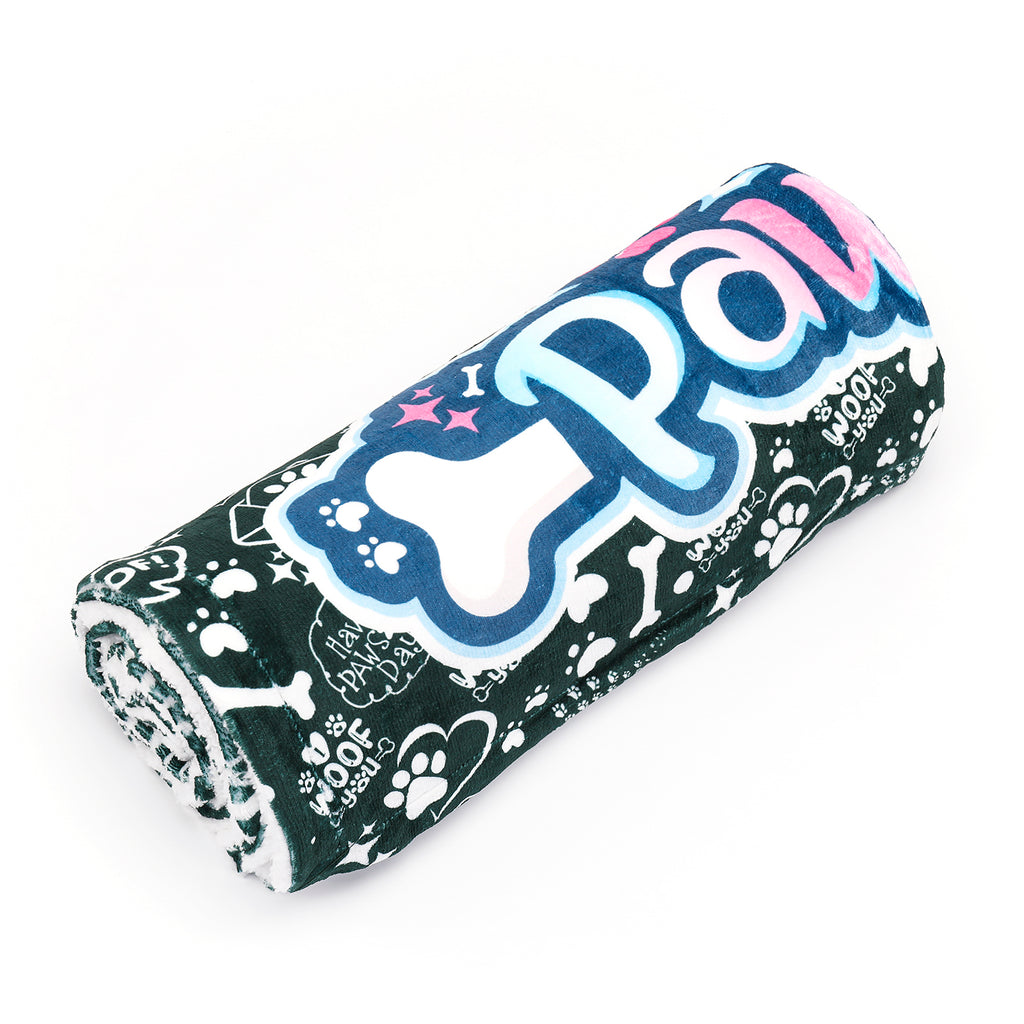 Forest Green - Totally Pawsome Fleece Blanket