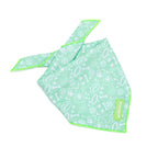Green bandana with white patterns on a white background