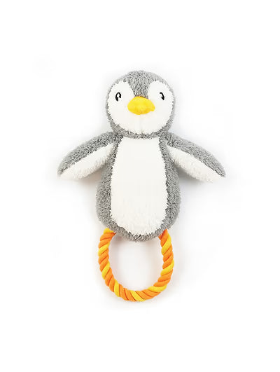 Christmas Pebble Penguin Rope Dog Toy