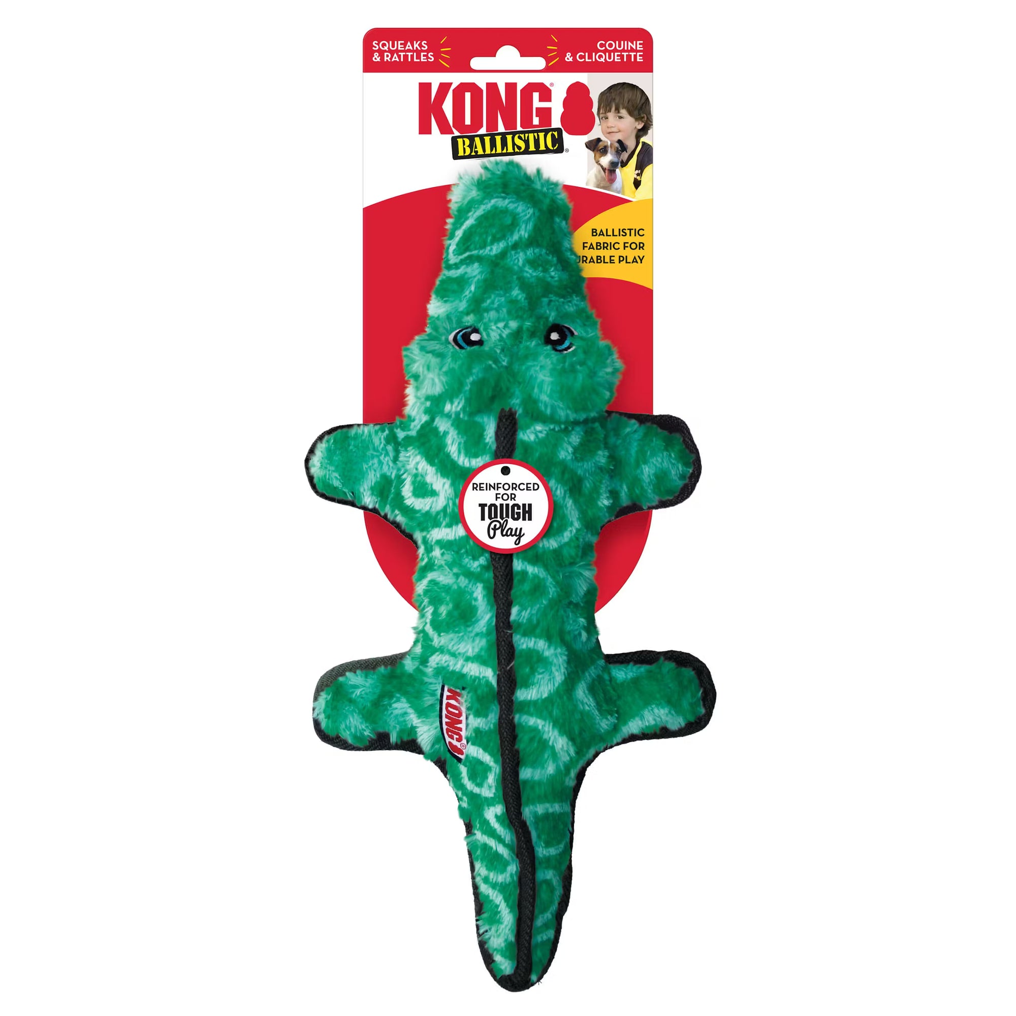 KONG Ballistic Alligator Dog Toy