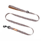 Leash with leopard print pattern on a white background