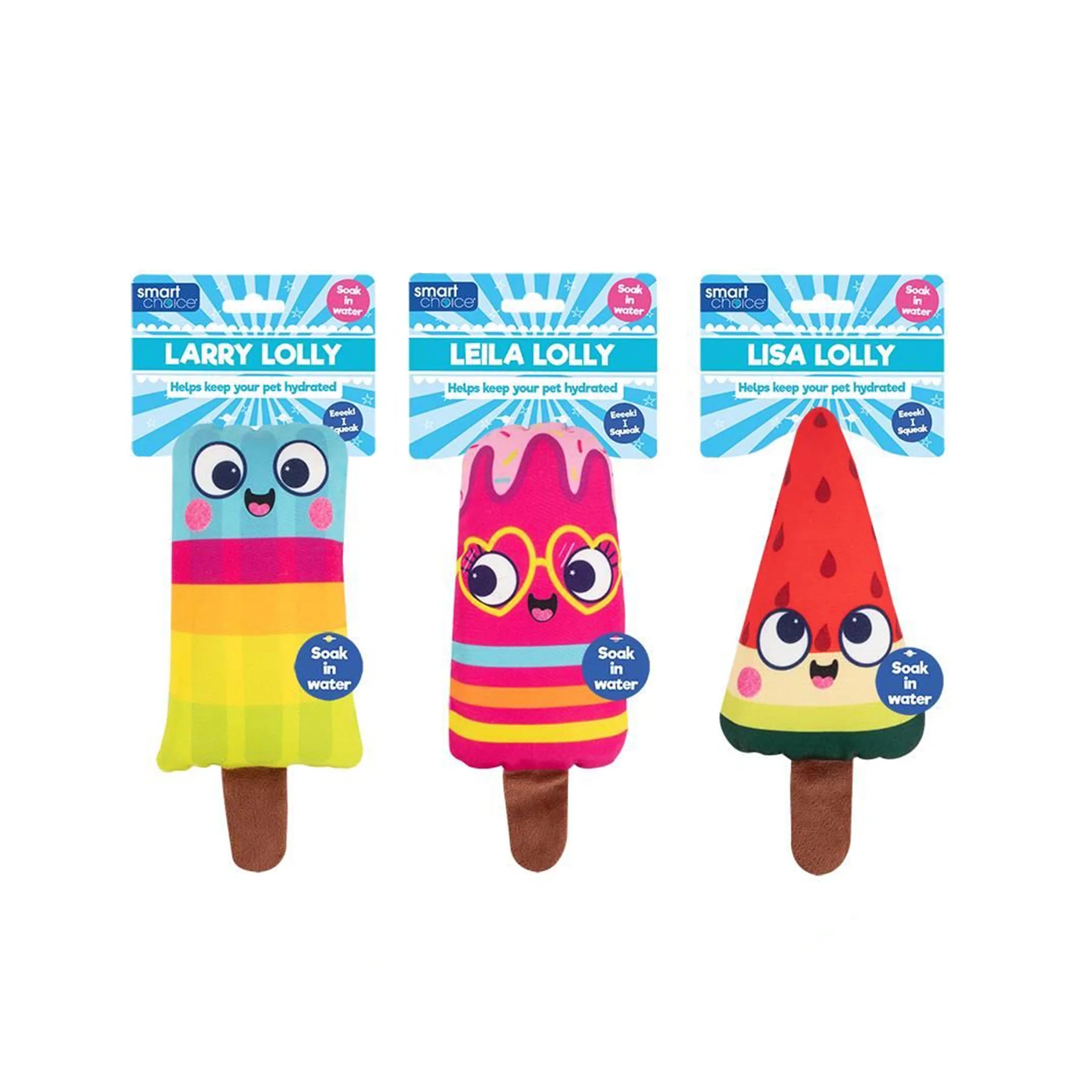 Squeaky Plush Lolly Cooling Dog Toys