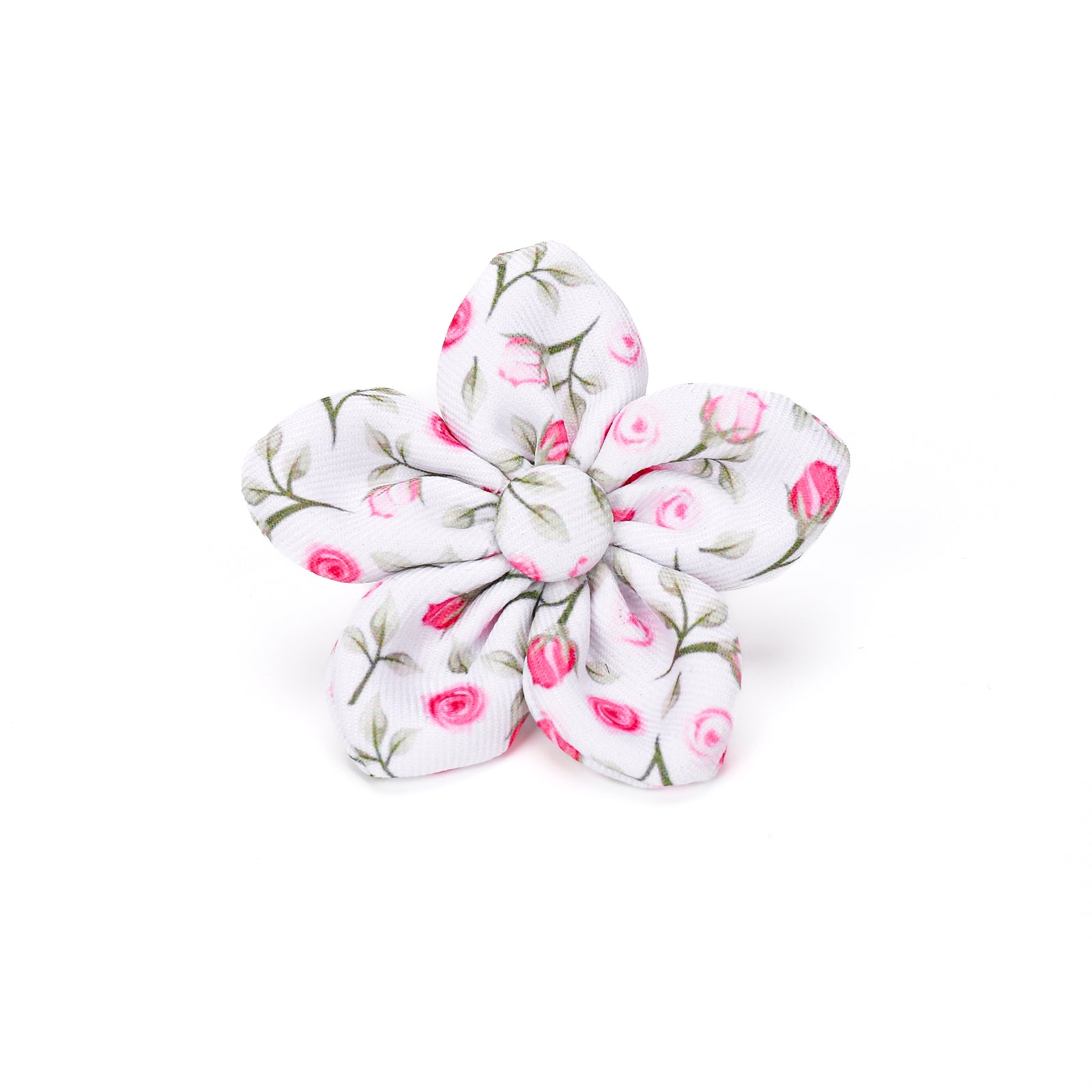 dog flower bowtie with pink flowers on a white background