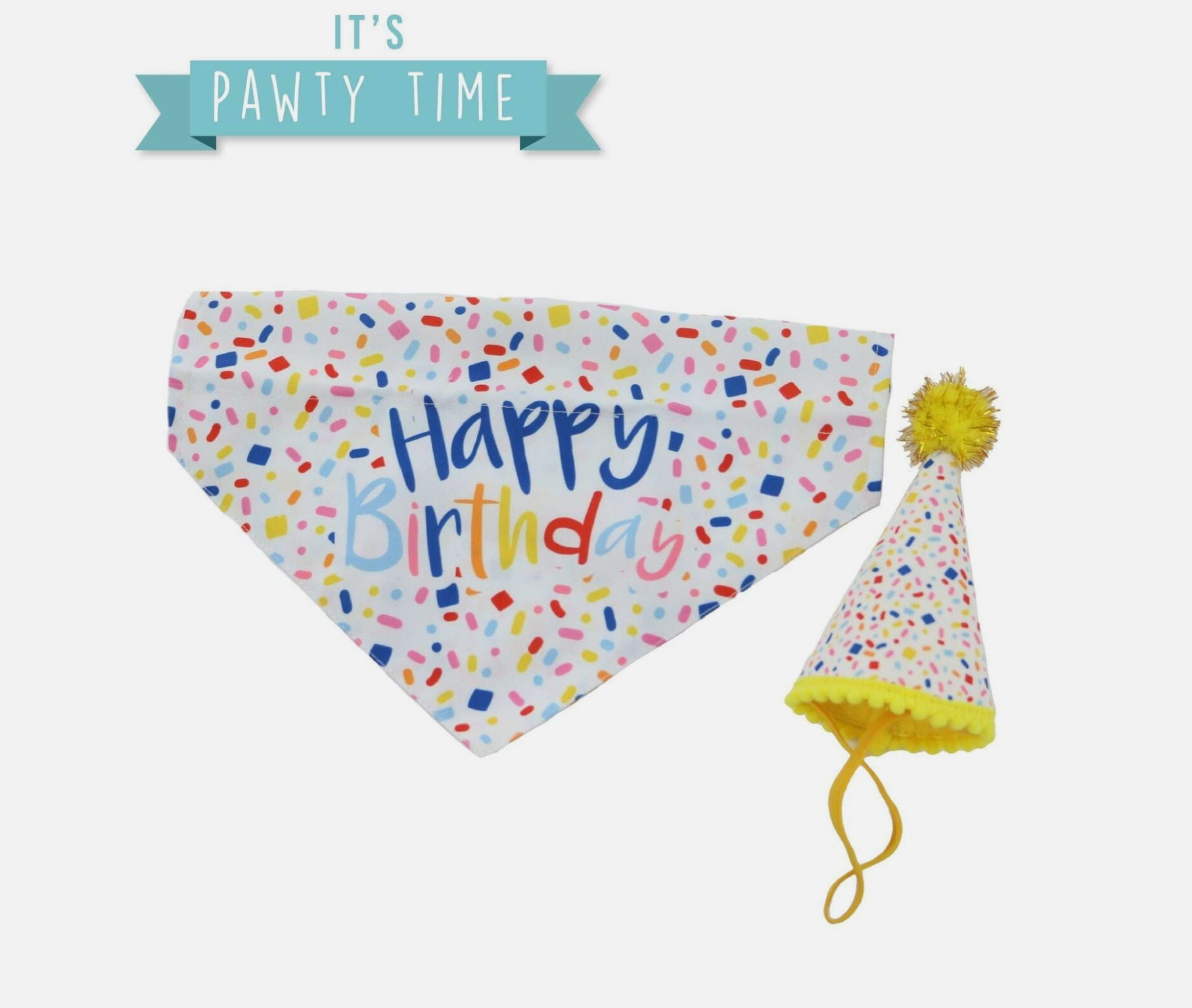 Sprinkle Birthday Bandana & Pawty Hat