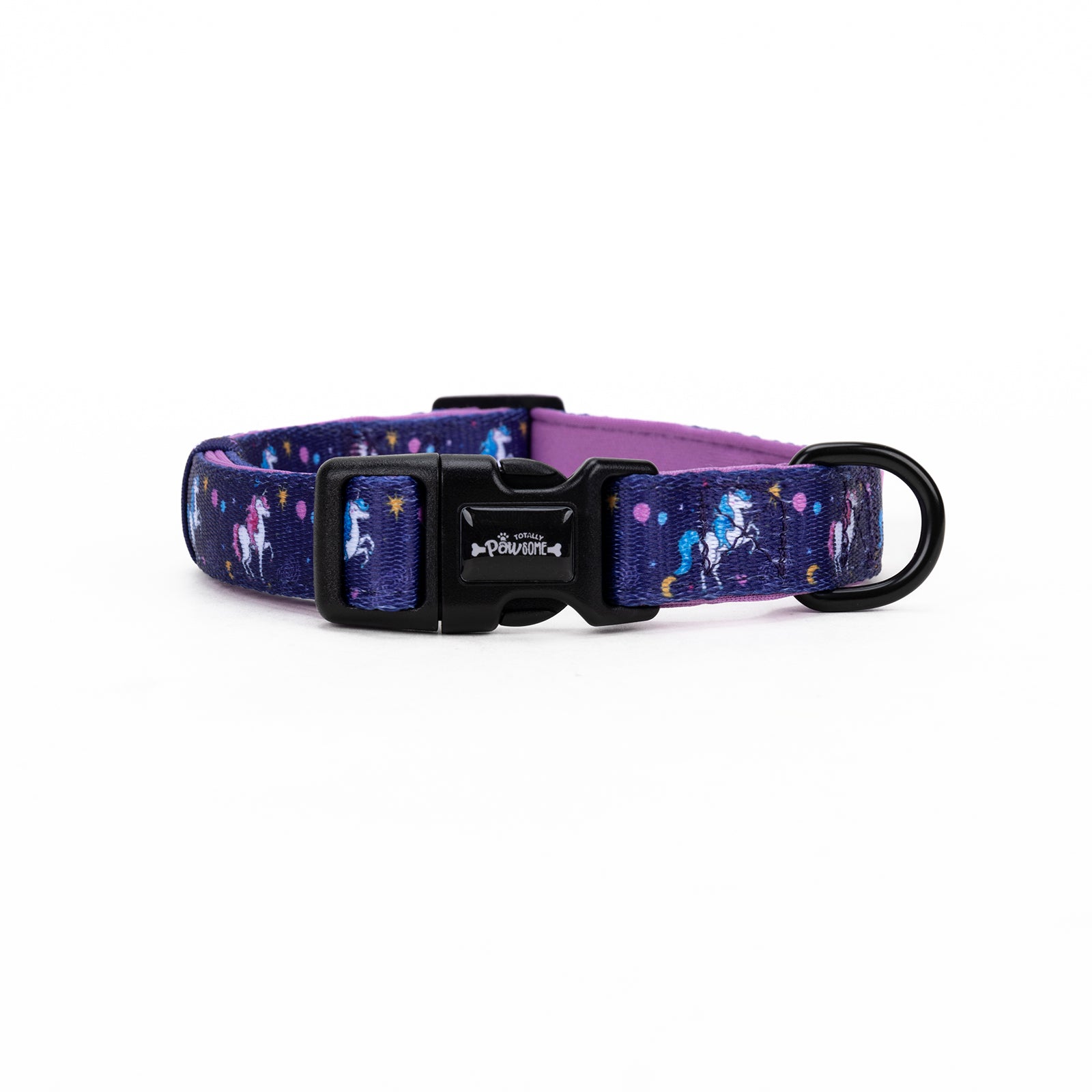 Dog collar with unicorn pattern on a white background